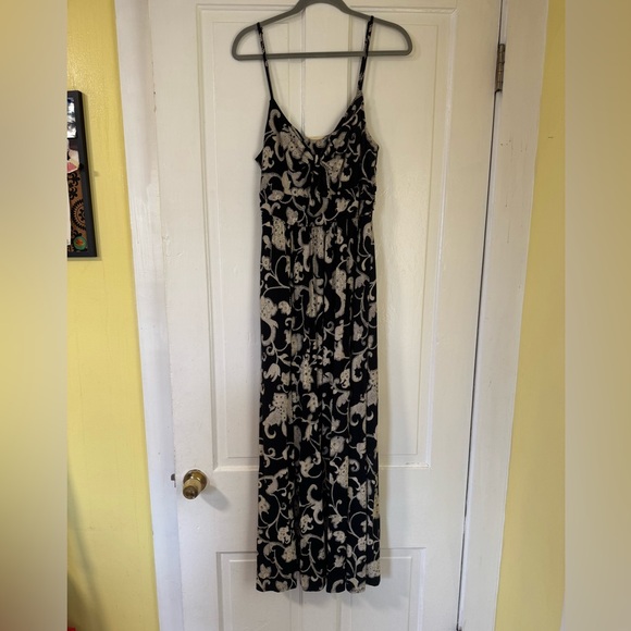 NWOT: Anthropologie Moulinette Souers Brisbane Boho Black Cream Maxi Dress•Large - Picture 2 of 8